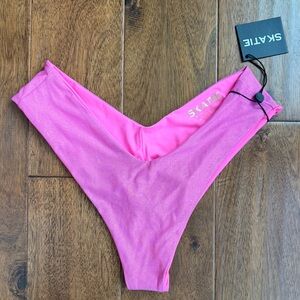 Skatie Hot Pink Glitter V-Front Bikini Bottoms